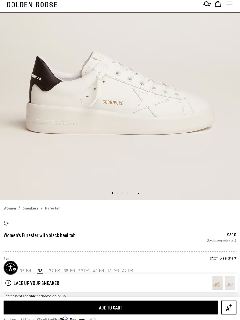 Golden Goose White Leather Sneakers with Black Heel Tab